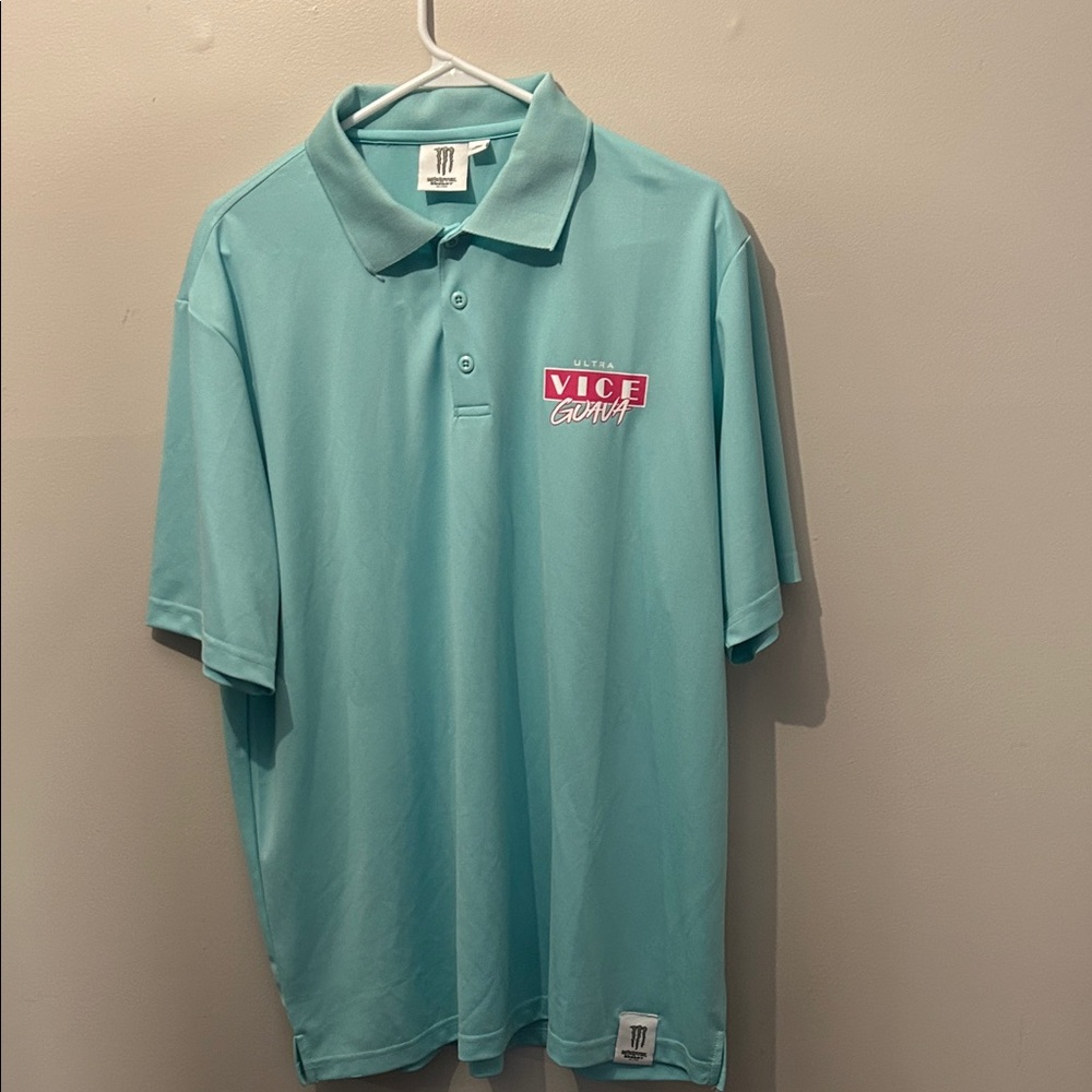Monster Men's XL Aqua Polo Shirt